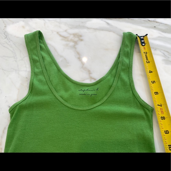 STEPHANIE B GREEN PIMA COTTON TANK TOP S NWOTS! - Picture 10 of 12